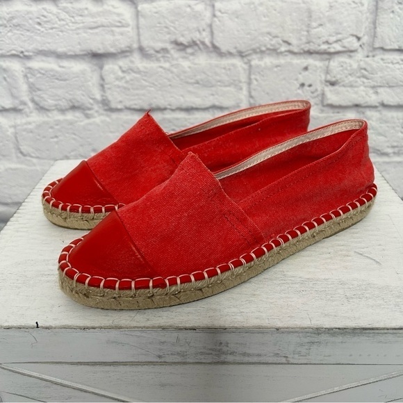 Vivi G. Shoes Red Canvas Espadrille Flats - Picture 4 of 14
